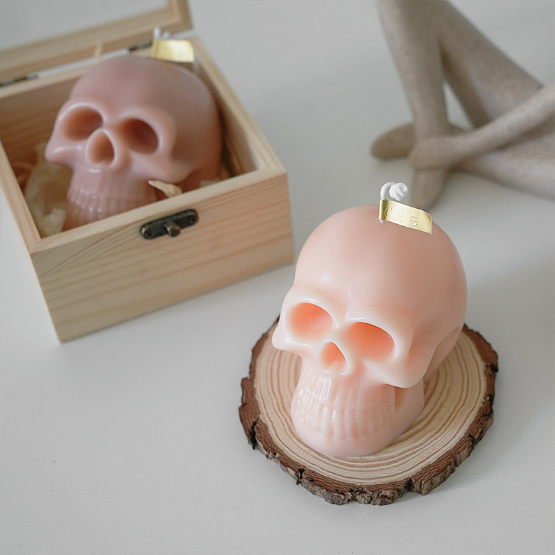 DGC Colour Halloween Skull Shape Candle Novelty Skeleton Votive Ghost Goth Mini Gothic Candles Weird Candles forHalloween