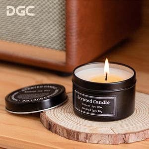 Guangzhou DGC private label Mini Size Tin Jar with Lid Soy wax Candle vanilla Scented Candle In bulk