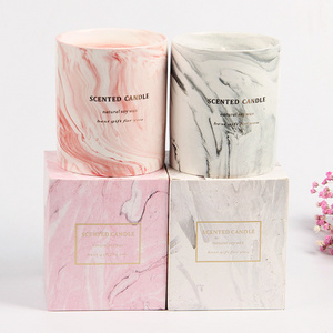 Factory Directly Supply Novelty Wax Candle Marble Ceramic Scented Candles Gifts Set for Yoga Spa Women Home Scented Candles