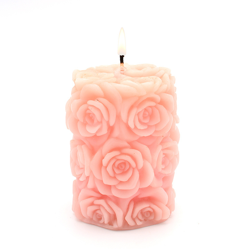 Shape can be customized Rose candle Factory wholesale soy candles