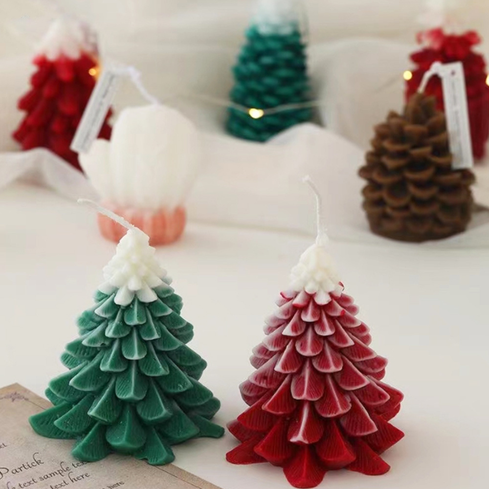 Hot Sale Nordic style handmade soybean wax candles candles scented luxury Santa Claus Christmas tree candles