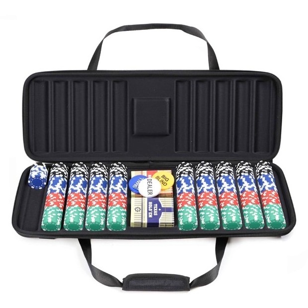 Custom Professional Eva Composite 300/500 Pieces Casino Chip Poker Playing Cards Suitcase Carrying Empty Box Game Set Case