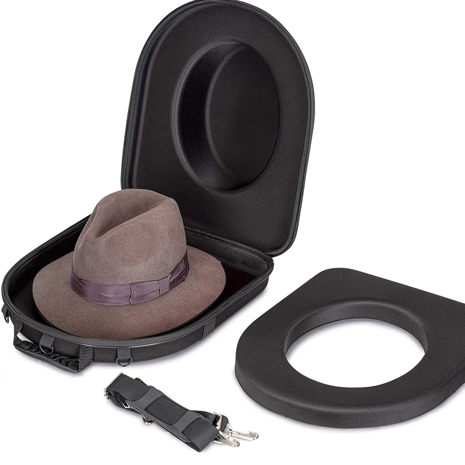 Custom Cowboy Fedora Hat Carrying Cap Hard Eva Case Hat Bag For Home Gift Travel