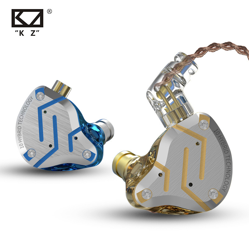 Hot Sale KZ HiFi ZS10 Pro Earphones Wired Headset Hybrid 4BA 1DD Stereo Bass Earbuds Headphone for Musician Singer DJ with Detac