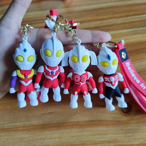 Ultraman key chain hot selling decoration gifts figure souvenir 3d pvc rubber Ultraman key chian