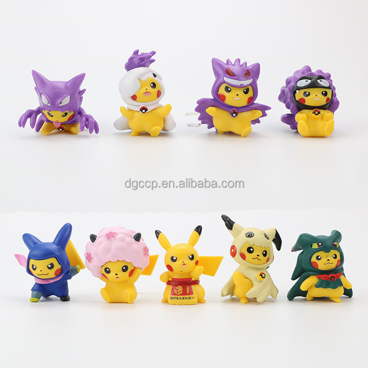 20 sets Pika-chu action figure PokettoMonsuta Anime Figure Toy Figures used for Gashapon 75/100/120mm