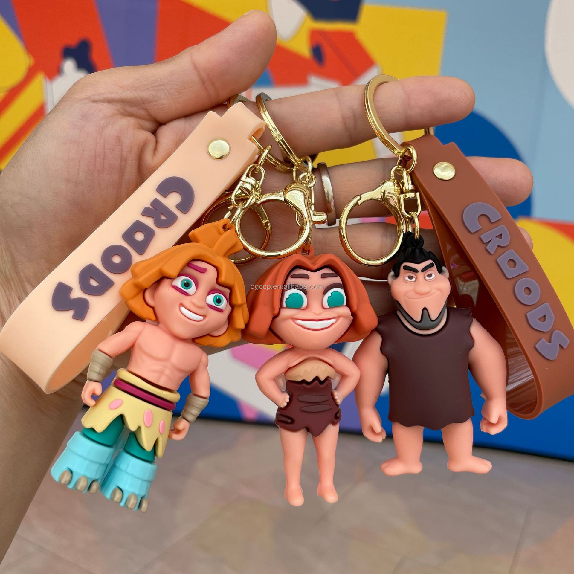 new design the Croods American animated films keychain 3d The Croods pvc rubber keychain