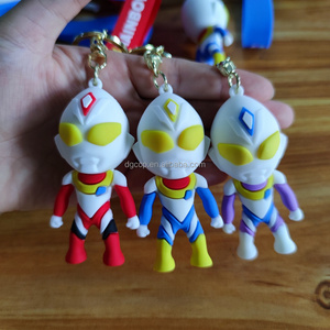 3 colors Ultraman key chain hot selling decoration gifts figure souvenir 3d pvc rubber Ultraman key chian