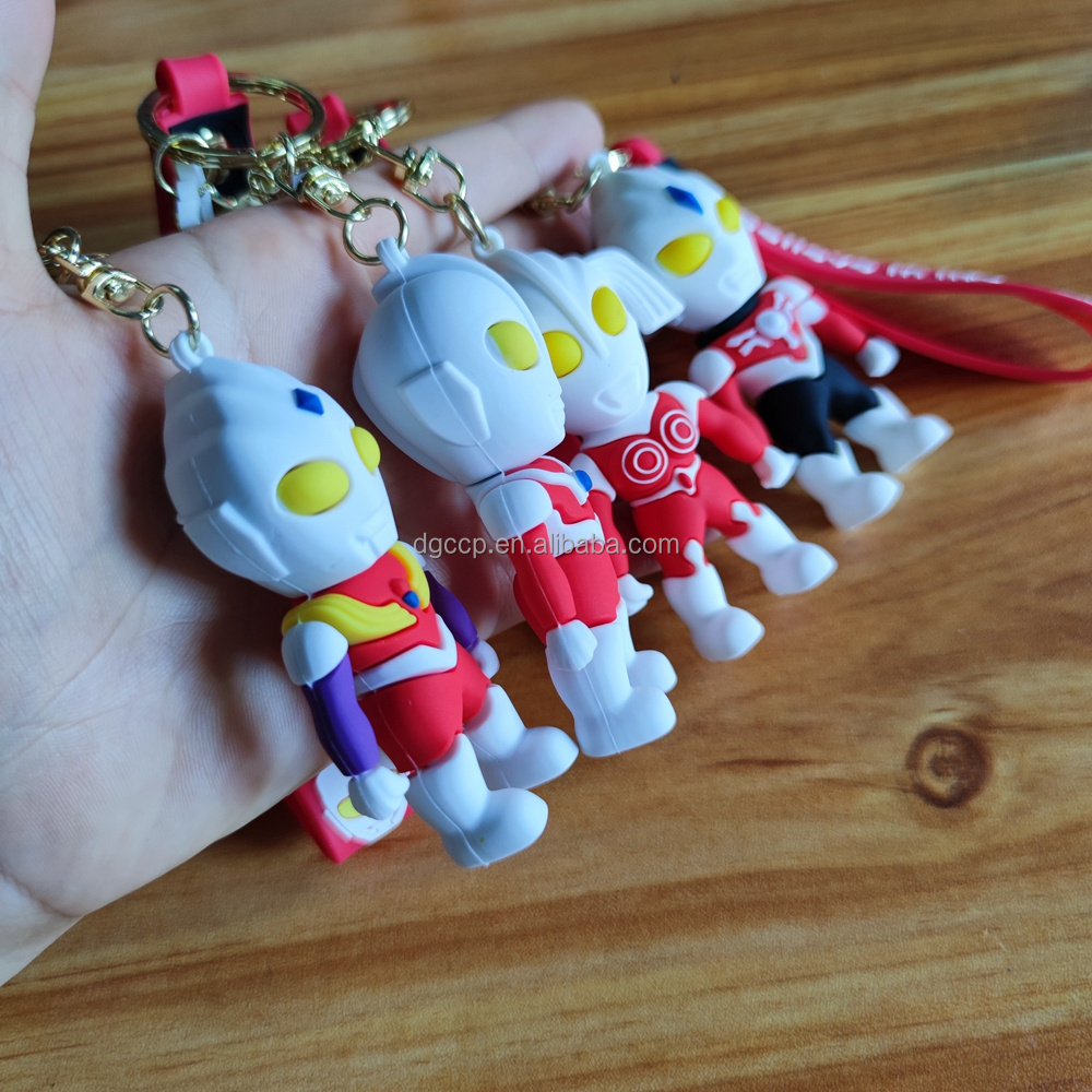 Ultraman key chain hot selling decoration gifts figure souvenir 3d pvc rubber Ultraman key chian