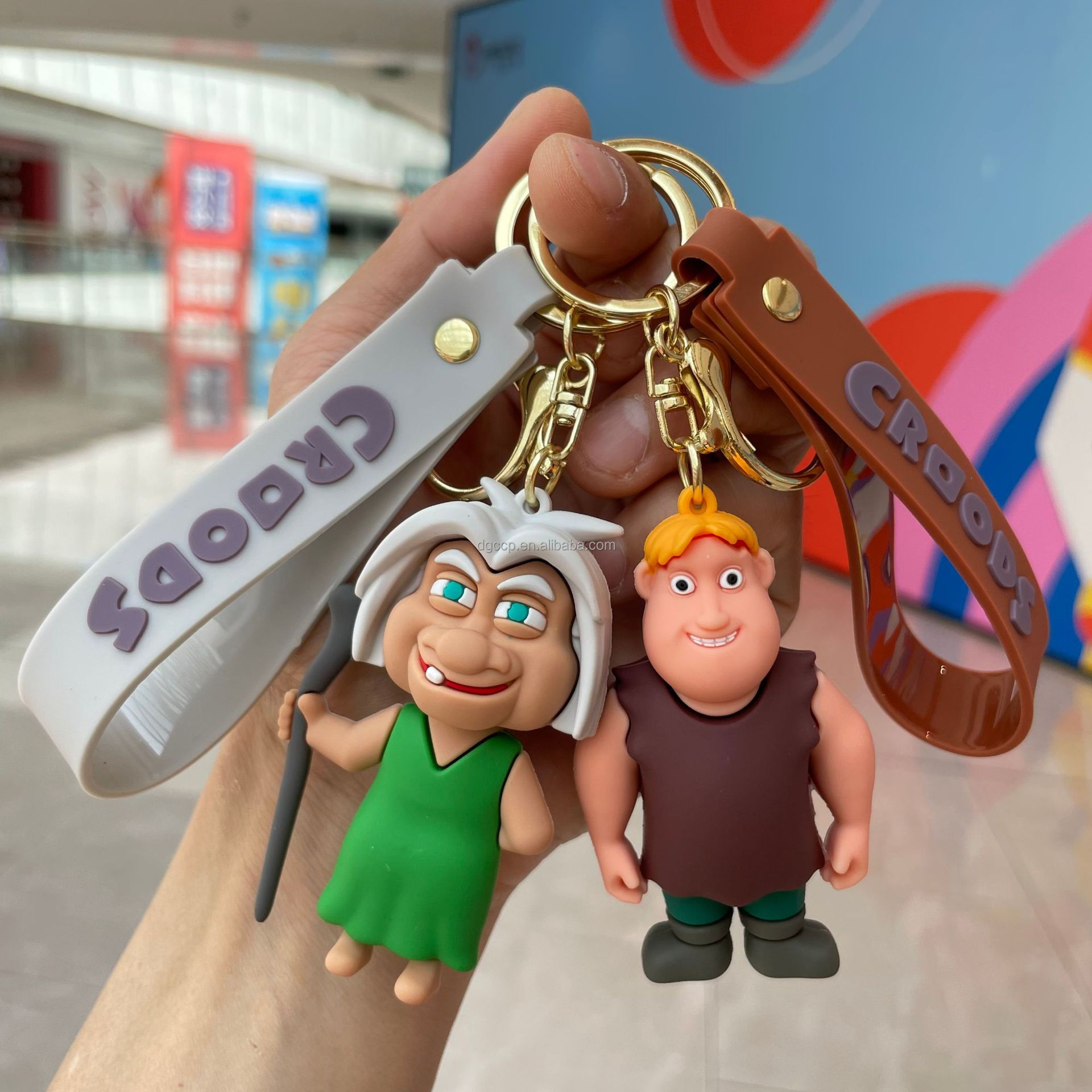 new design the Croods American animated films keychain 3d The Croods pvc rubber keychain