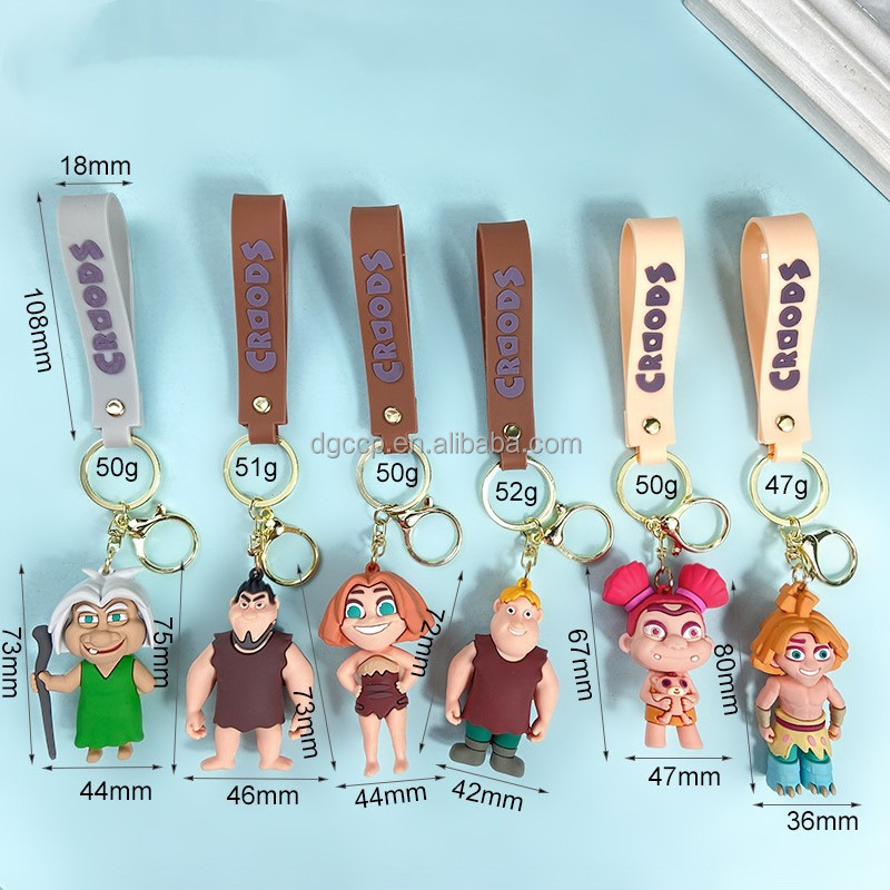 new design the Croods American animated films keychain 3d The Croods pvc rubber keychain