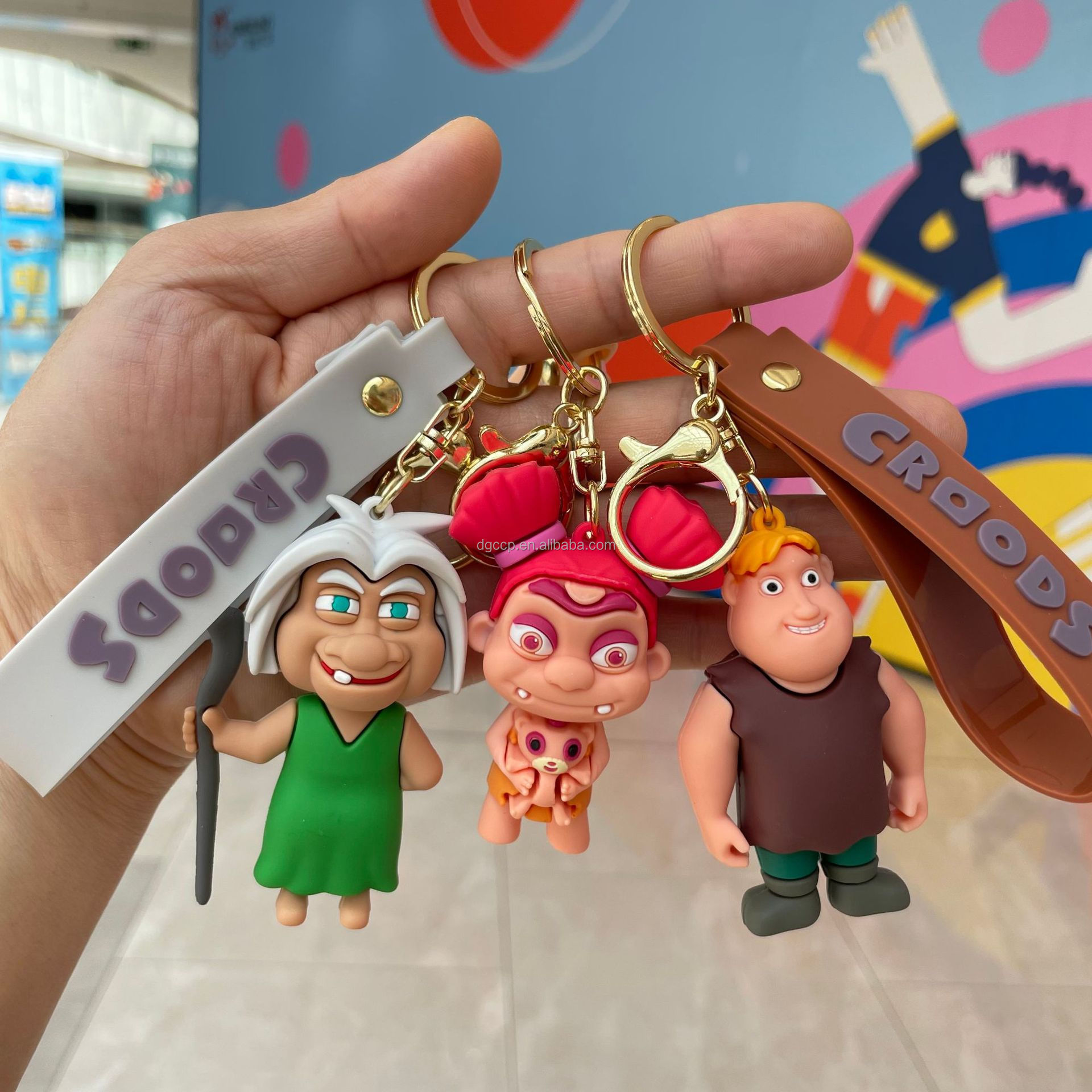 new design the Croods American animated films keychain 3d The Croods pvc rubber keychain