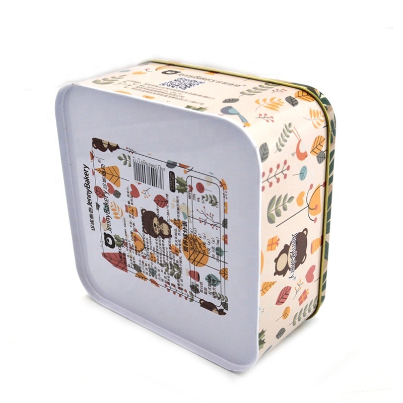 Wholesale Cooking Food Grade Square Shape Cookie Tin Box Custom Edible Metal Tin For Food Storage In Kitchen