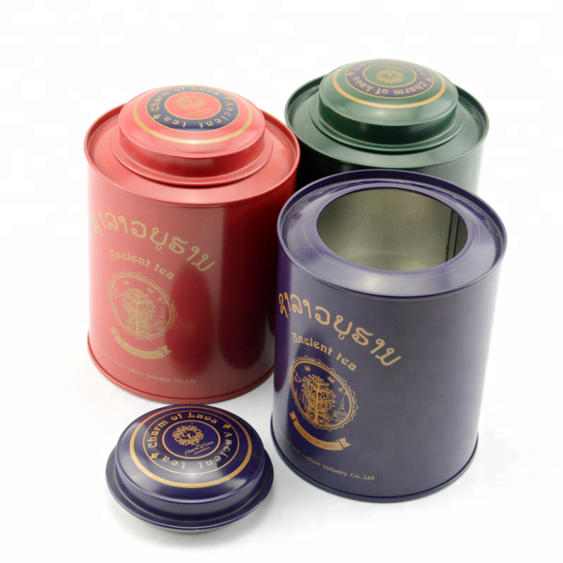 Super September Luxury tea tins china supplier empty metal tea can for round tea tin canister multicolor tin box round