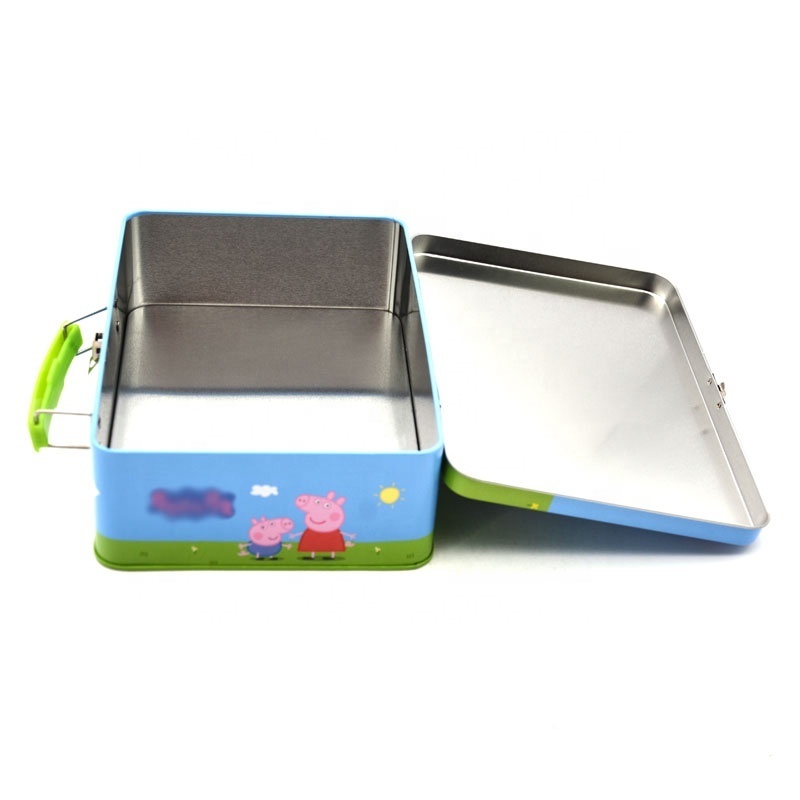 1 layer Mini Suitcase With Handle And Lock Metal Pencil Pen Toy Playing Card Boxes For Kids