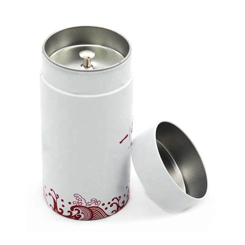 FDA REACH CA65 Standard Environmental Protection Material Double lid Metal Cans Empty metal Tea Tin Jar with Inner Lid