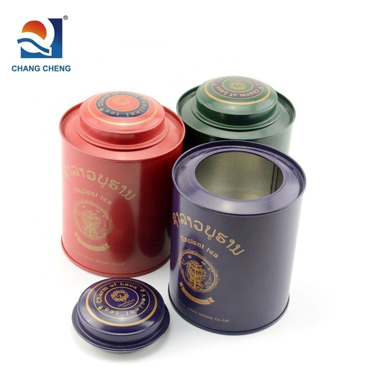 Super September Luxury tea tins china supplier empty metal tea can for round tea tin canister multicolor tin box round