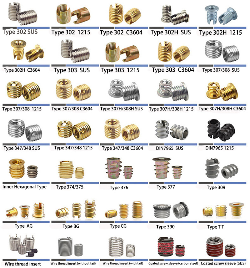 Source Factory Customized Type 302 Threaded Sleeves Key-Locking Inserts Helical Inserts threaded inserts for metal threaded