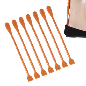 elderly use 46cm long plastic shoehorn back scratcher light brown