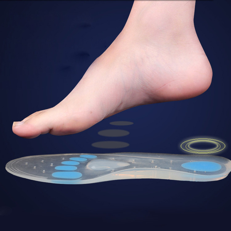 cuttable antibacterial super soft medical silicone feet plantar fasciitis full massaging insoles orthotics