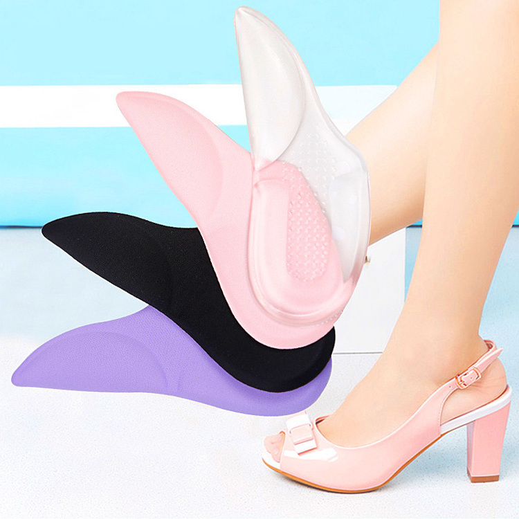 lady's heel shoe foot health care arch support silicone gel cushion heel shoe insert sticky pad