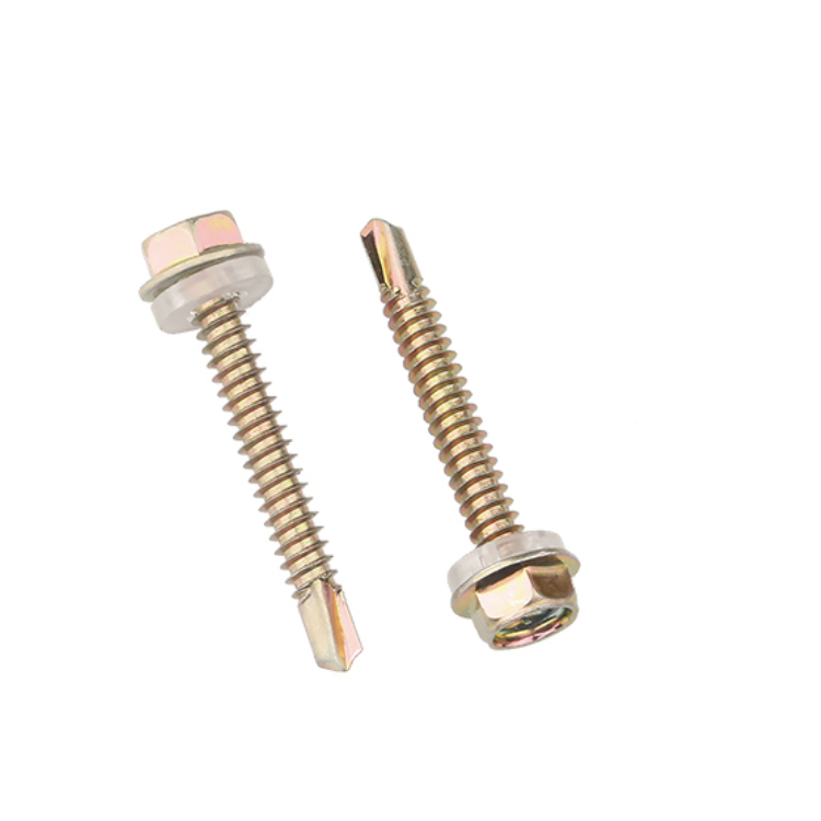 Hexagon Flange Head 32mm Screw Self-drilling Roofing Screw With Rubber Washer Hex Self Drilling Roofing Screw With Epdm Washers