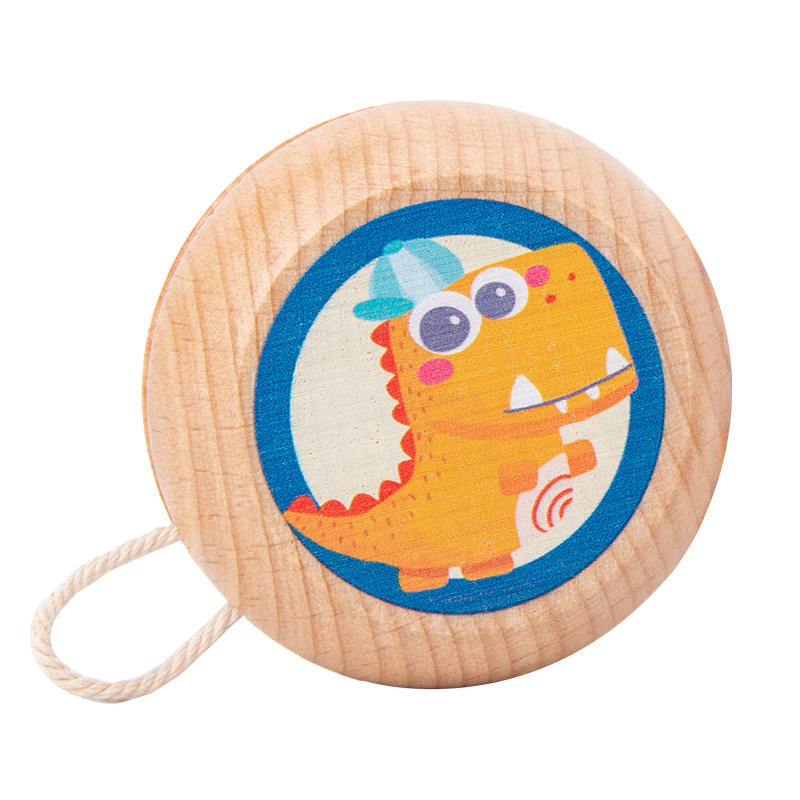 CHCC Wooden Educational Hand-eye Coordination Cartoon Pattern Cheap Wooden Yoyo Balls