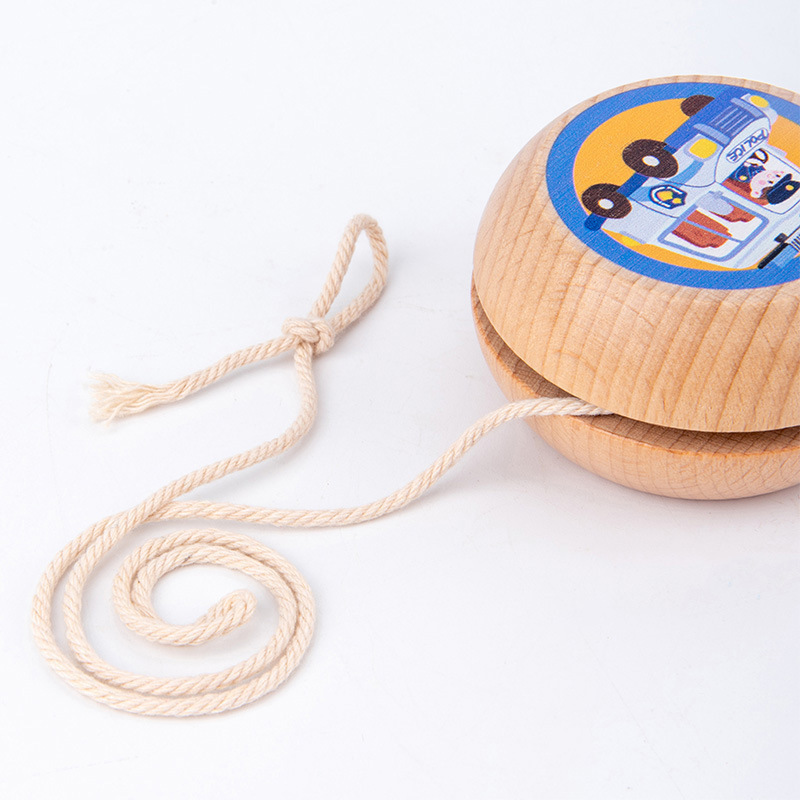 CHCC Wooden Educational Hand-eye Coordination Cartoon Pattern Cheap Wooden Yoyo Balls