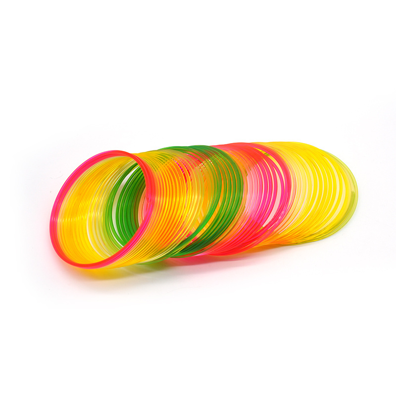 Walking Spring Toy Colorful Plastic Folding Rainbow Circle Magic Spring Coil Toy