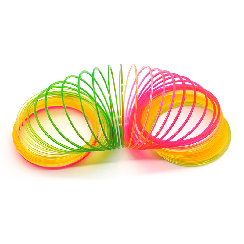 Walking Spring Toy Colorful Plastic Folding Rainbow Circle Magic Spring Coil Toy