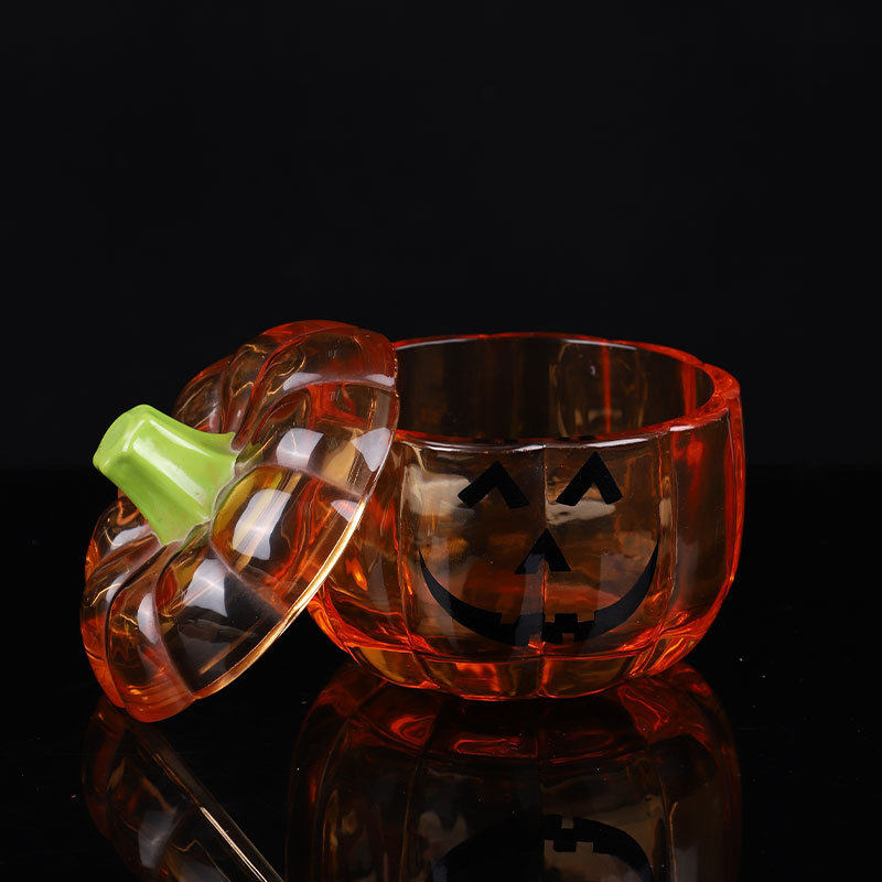 Halloween Pumpkin Glass Tealight Candle Holder with Glass Candle Jar for Candle Making