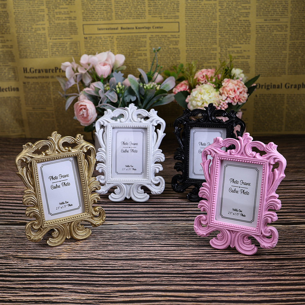 Classic Baroque square small picture resin frame Wedding Tabletop Decoration pendulum baby picture frame certificate frame