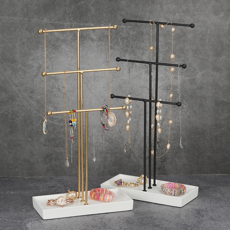 Metal Jewelry Stand Jewelry 3-layer Display With Multi-functional Desktop Jewelry Earring Holder Display Stand Customize