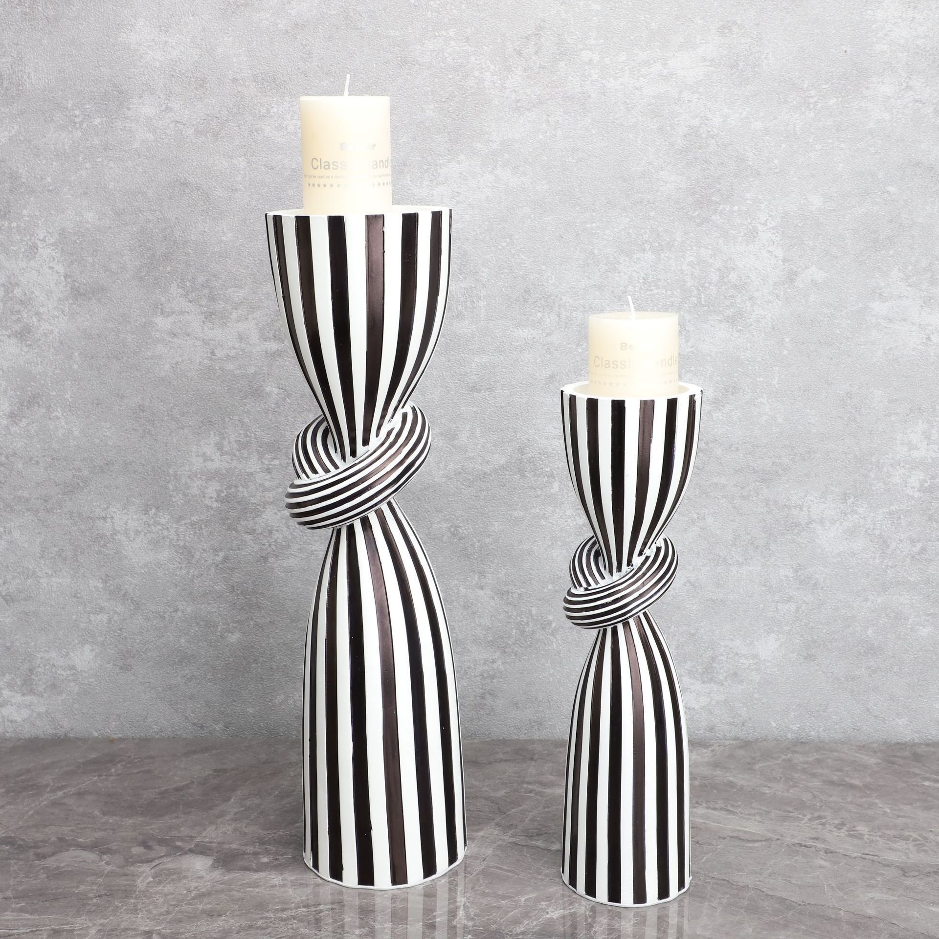 Black White Creative Taper Candle Holder Table Decorations Wedding Decor Tall Candle Holders Set Creative Taper Candle Holder