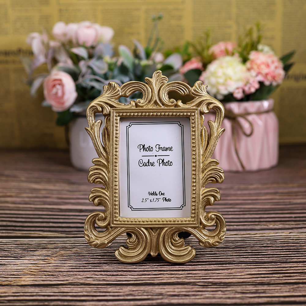 Classic Baroque square small picture resin frame Wedding Tabletop Decoration pendulum baby picture frame certificate frame