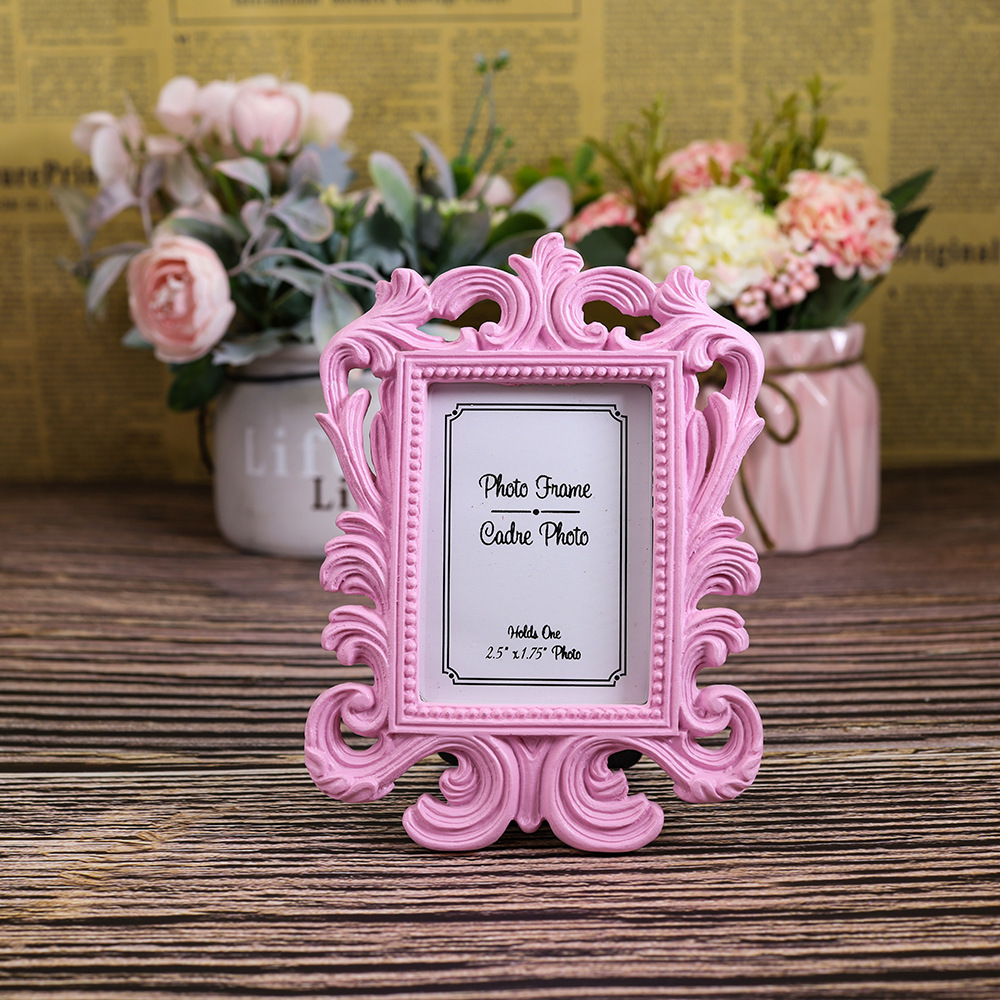 Classic Baroque square small picture resin frame Wedding Tabletop Decoration pendulum baby picture frame certificate frame