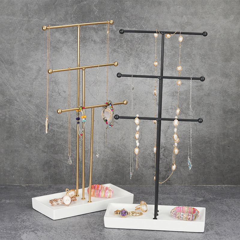 Metal Jewelry Stand Jewelry 3-layer Display With Multi-functional Desktop Jewelry Earring Holder Display Stand Customize