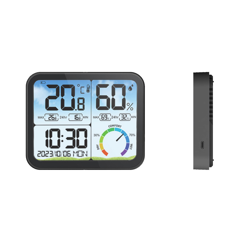 Wireless Digital Temperature and Humidity Monitor Indoor and Outdoor Plastic Wireless Thermometer