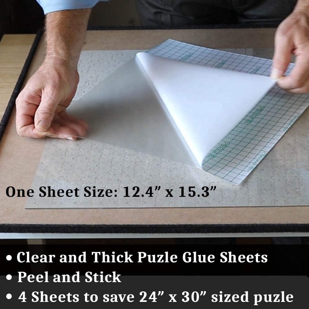 Factory Custom Extra Large Puzzle Glue Sheets Clear Puzzle Saver Peel and Stick