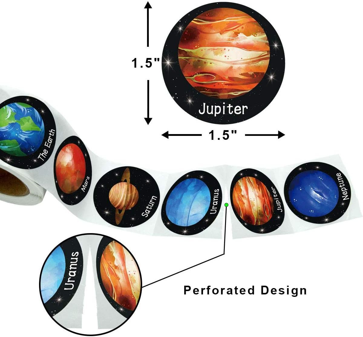 Custom Planets Solar System Sticker Educational and Learning Activities Motivational Stickers for School Kids