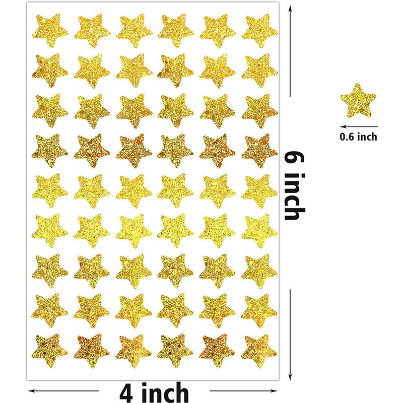 Teacher Supplies Shinning Gold Star Sticker Holographic Small Star Stickers for Kids Reward Behavior Chart