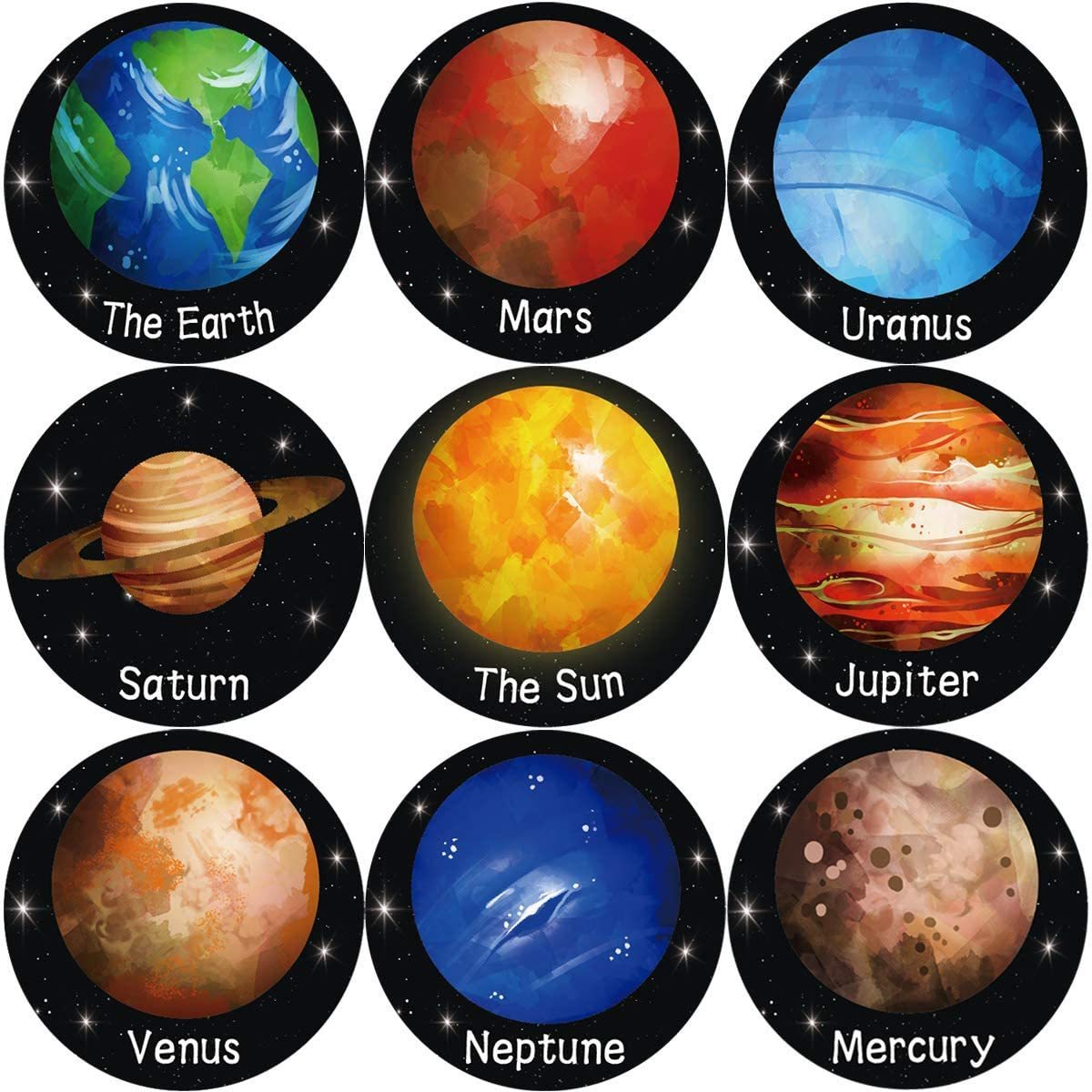 Custom Planets Solar System Sticker Educational and Learning Activities Motivational Stickers for School Kids