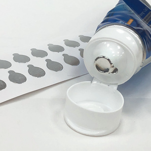 Self-Adhesive Safety Sealer Liner Silver Round Aluminum Foil Film Seal Sticker for Toothpaste Bottles Tube Stoppers