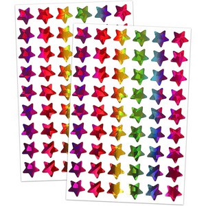 Teacher Supplies Classroom Self-Adhesive Stars Labels Holographic Rainbow Small Star Stickers for Kids Reward