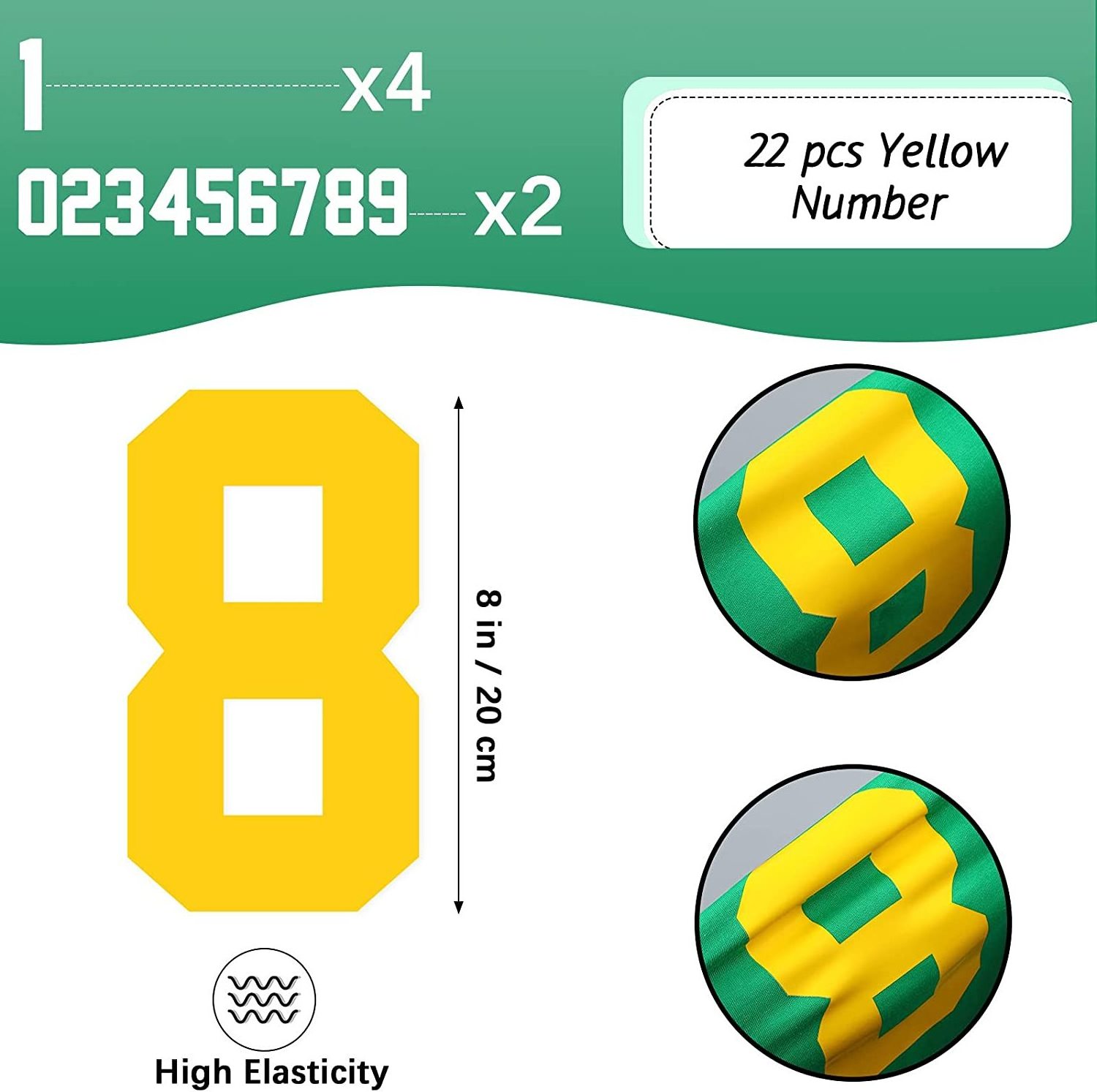 Heat Transfer Numbers 0 to 9 T Shirt Football Jersey Number Stickers Soft Iron on Numbers for Team Uniform Sports