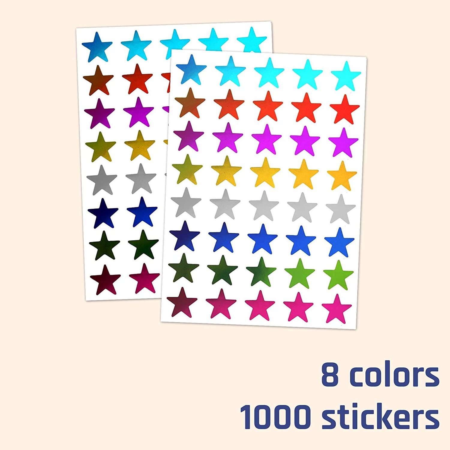 Custom Foil Star Metallic Stickers Colored Star Stickers for Kids Reward