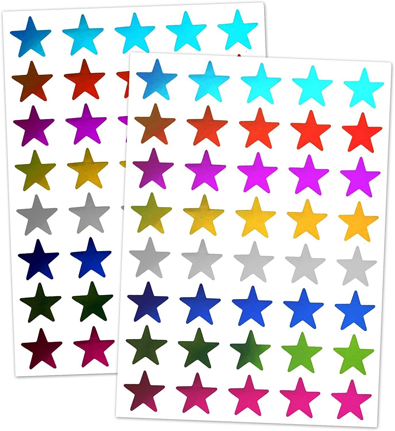 Custom Foil Star Metallic Stickers Colored Star Stickers for Kids Reward