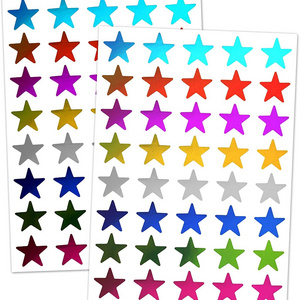 Custom Foil Star Metallic Stickers Colored Star Stickers for Kids Reward