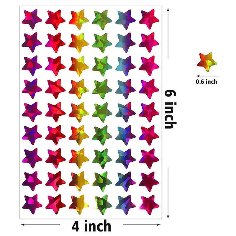 Teacher Supplies Classroom Self-Adhesive Stars Labels Holographic Rainbow Small Star Stickers for Kids Reward