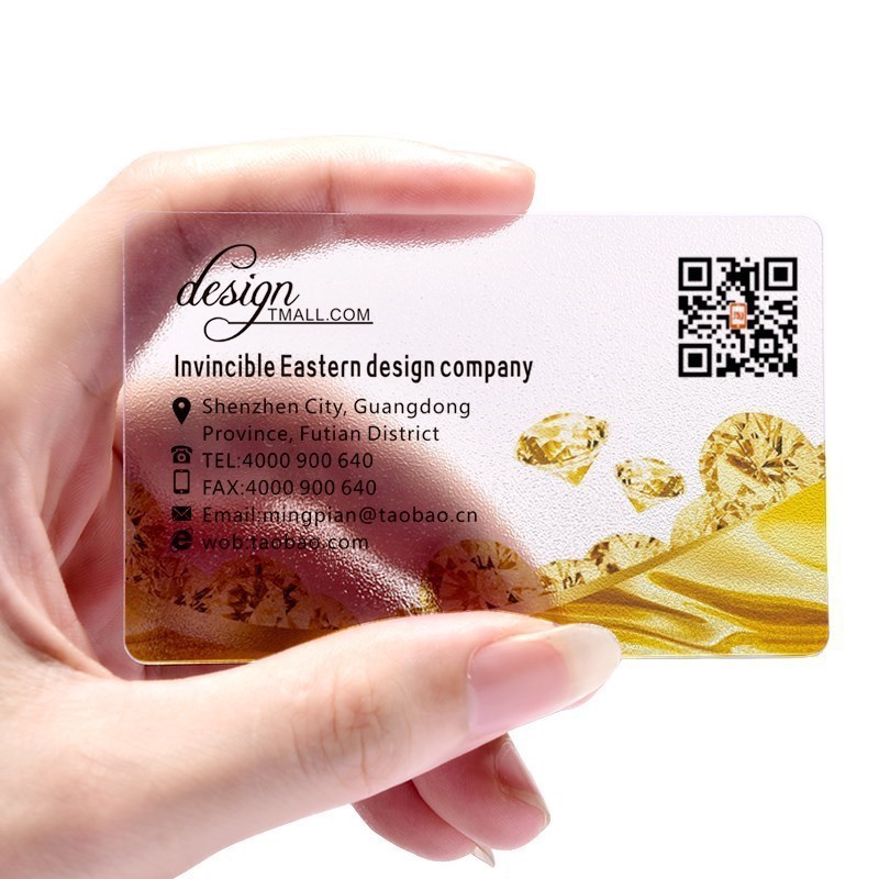 Customized Printing Luxury Plastic Clear PVC Name Cards Transparent  Business Card with Company logo